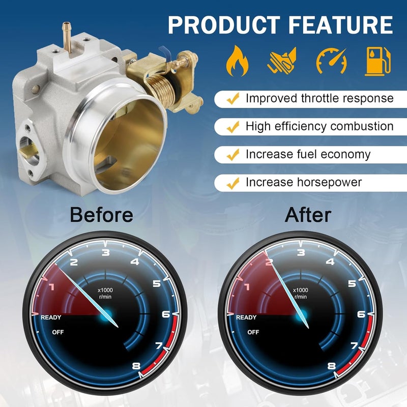 RALBDX 1724 62mm Throttle Body Compatible with 1991-2003 Jeep Wrangler Cherokee 4.0L YJ TJ XJ ZJ WJ -High Flow Power Plus Series Throttle Body Replacement For 1998-2001 Jeep cherokee 4.0L - Image 4